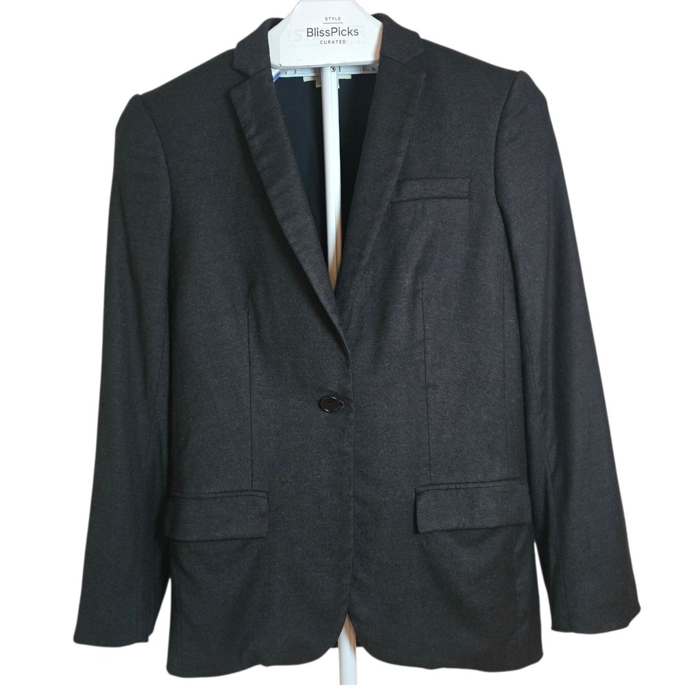 Helmut Lang Wool Blazer‎ Jacket Women Black Tailored Office Workwear Size 2